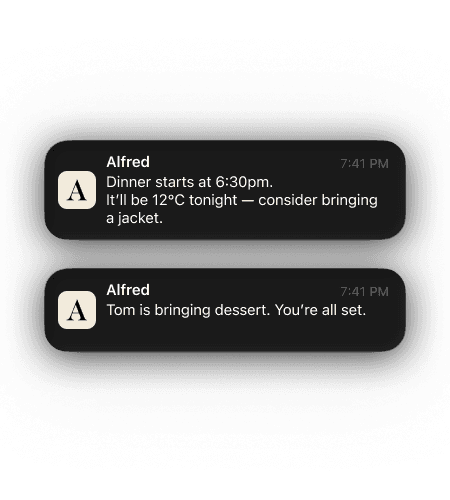 Alfred sending personalized reminders